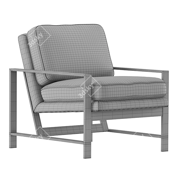 Modern Metal Upholstered Chair 3D model image 3