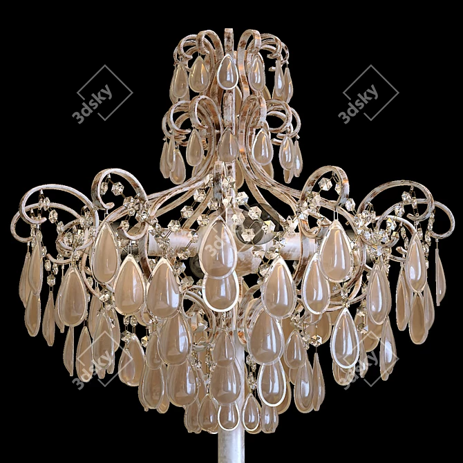 Sevilia PT4 Gold: Elegant Spanish Crystal Chandelier 3D model image 2