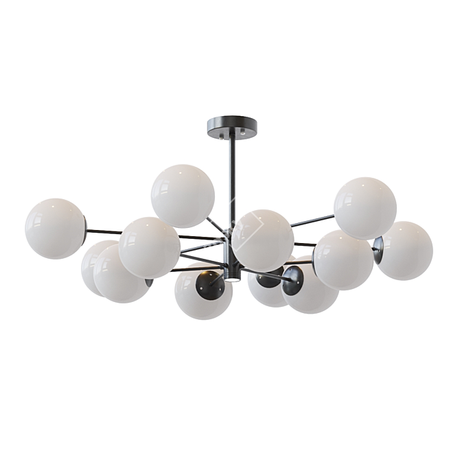 Sleek Balls Chandelier 3D model image 1