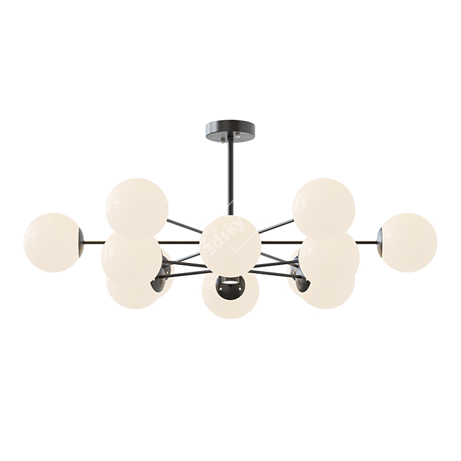 Sleek Balls Chandelier 3D model image 2