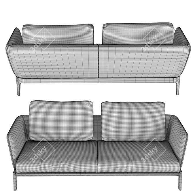 Elegant Chesterfield-style Chelsea Sofa 3D model image 3