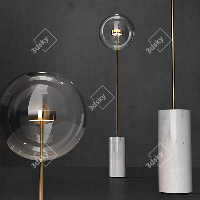 Modern Floor Lamp G&C Bolle Soffio 3D model image 2