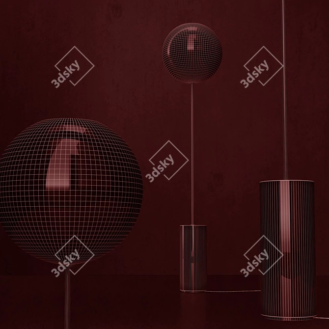 Modern Floor Lamp G&C Bolle Soffio 3D model image 3