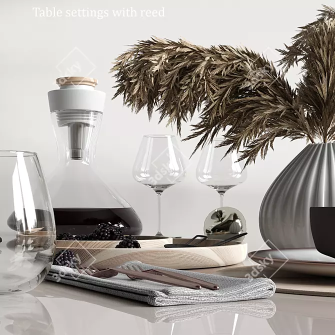 Reed-Inspired Table Setting 3D model image 3