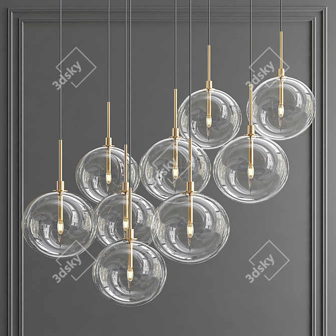 Ethereal Cluster Pendant Light 3D model image 1