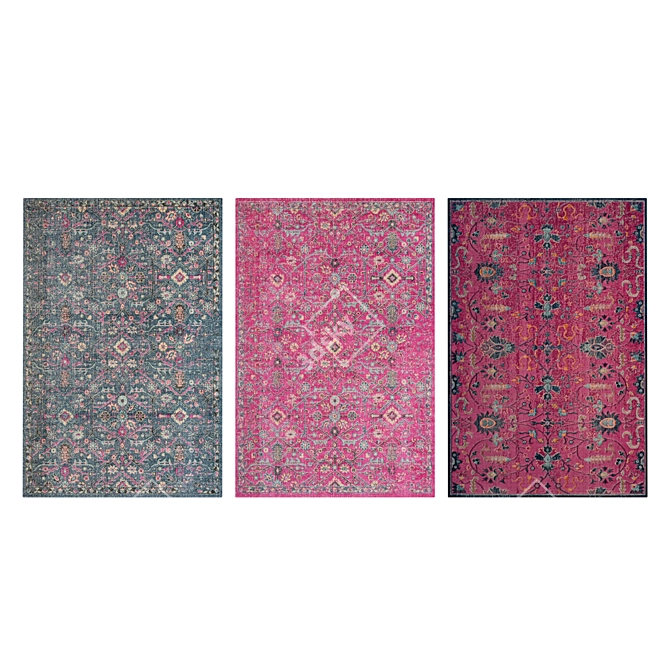 Premium Textured Carpets Set 3D model image 3