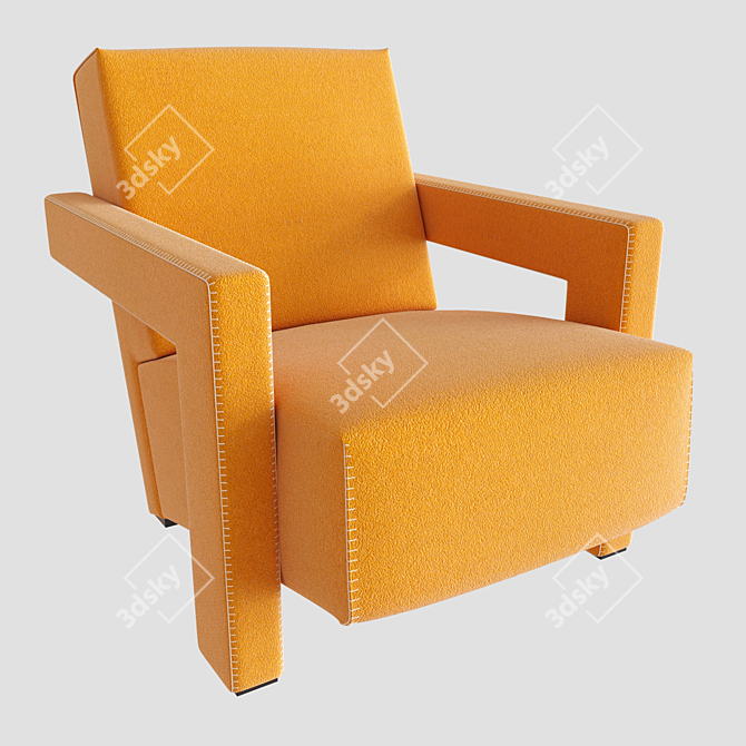 Modern Orange Armchair: Stylish Comfort 3D model image 1