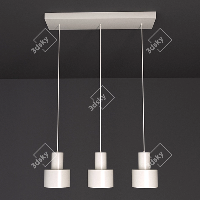 Minimalistic White Pendant Light 3D model image 1