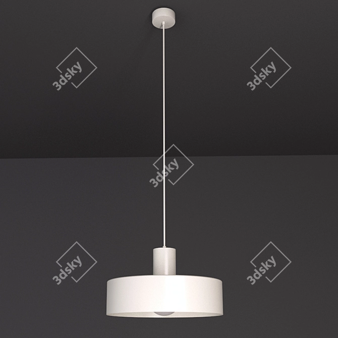 Contemporary White Metal Pendant Light 3D model image 1