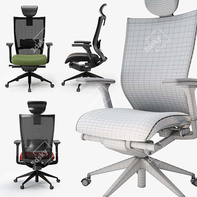 Sidiz T50-10th: Ergonomic Task Chair 3D model image 3