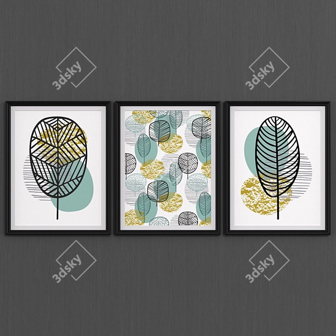 Modern Leaf Art Collection 3D model image 1