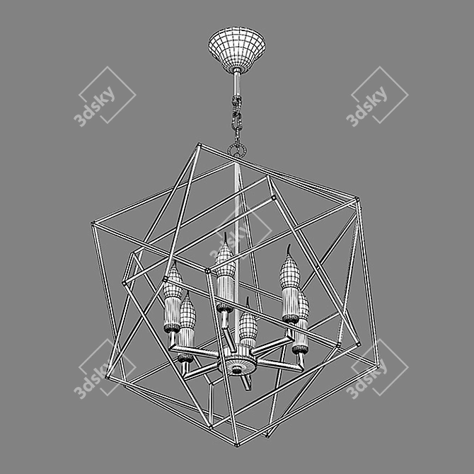 Elegant Cage Chandelier for Ceilings 3D model image 3