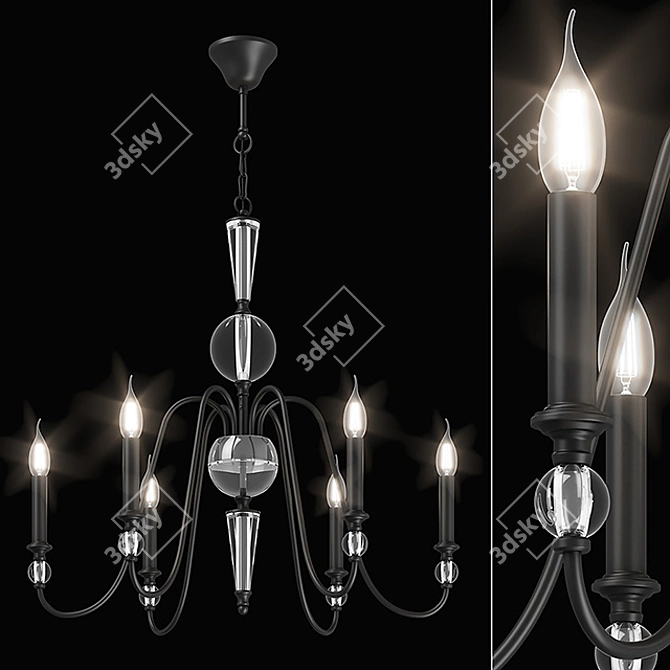 Elegant Ragno Lightstar Ceiling Chandelier 3D model image 2