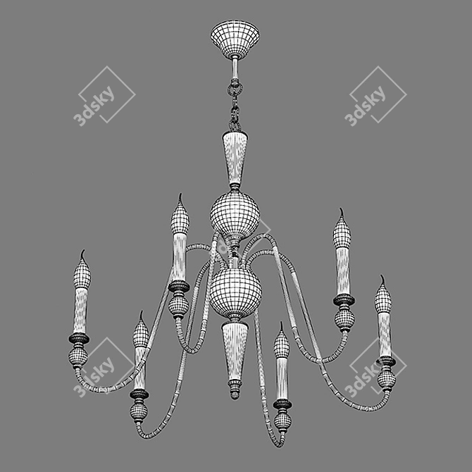 Elegant Ragno Lightstar Ceiling Chandelier 3D model image 3