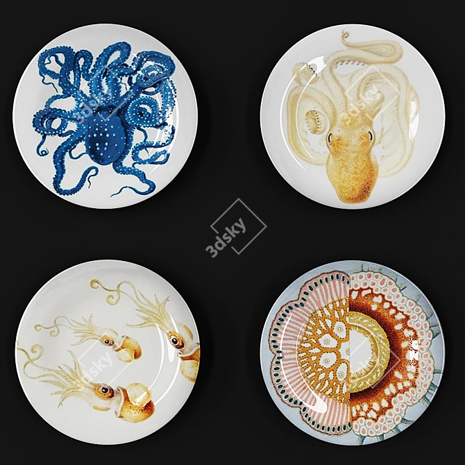 Elegant Decorative Plate 26 3D model image 2