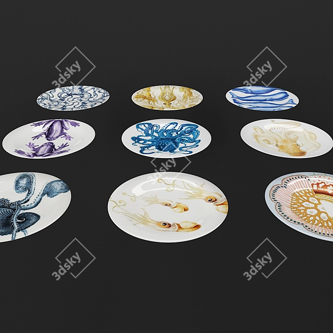 Elegant Decorative Plate 26 3D model image 3