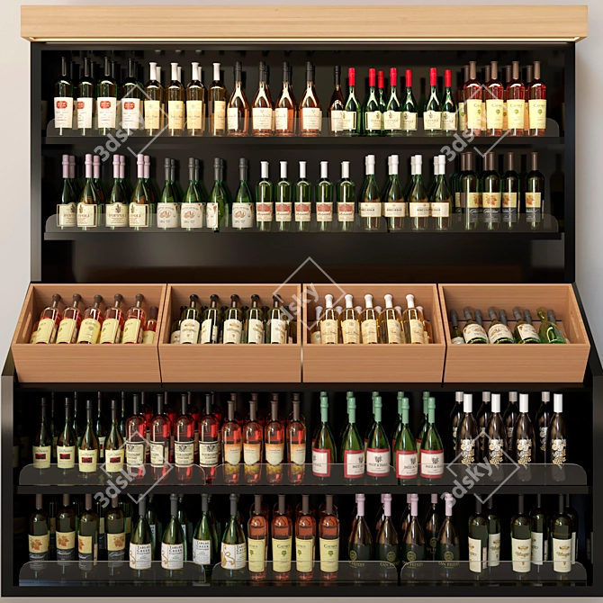 Title: Elegant Wine Cabinet: Alluring Addition to Your Home Bar 3D model image 1