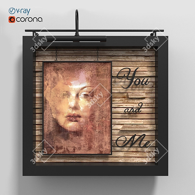 Stylish Wood Frame 3D model image 2