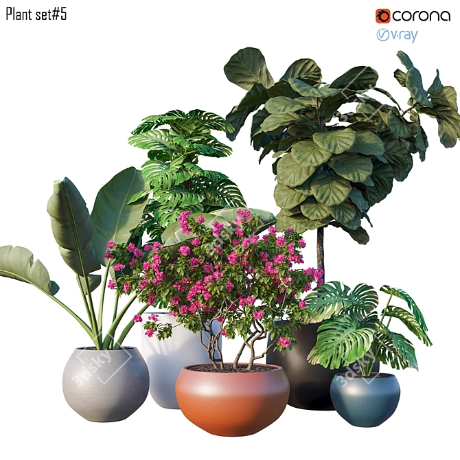 Lush Greenery Bundle 3D model image 1