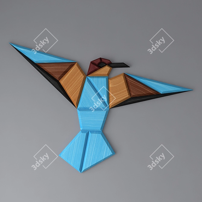 Wooden Bird Wall Decor 3D model image 1