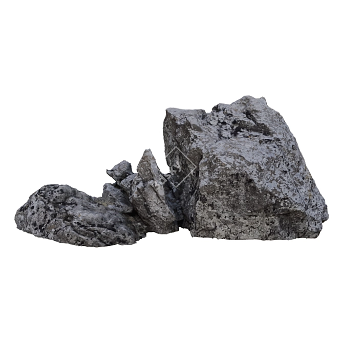 3D Scan Rock: High-Resolution Textured Model 3D model image 1