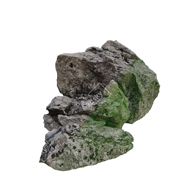 3D Scan Rock: High-Resolution Textured Model 3D model image 3