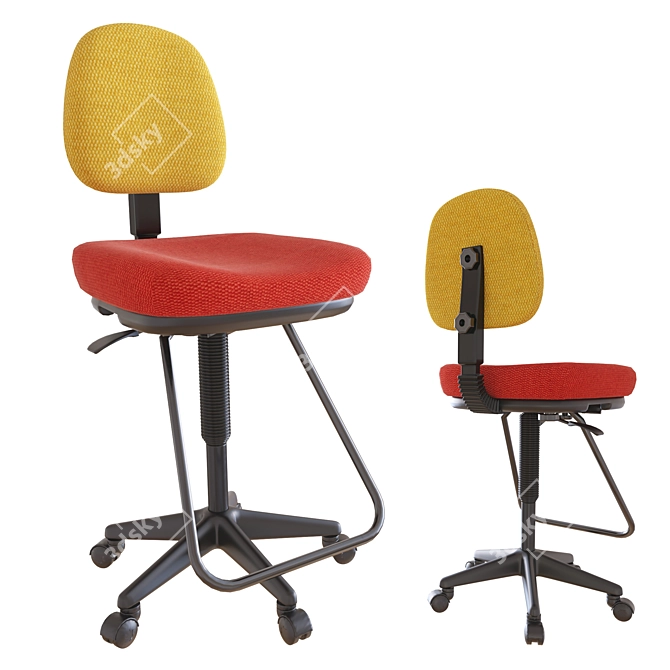 Ergonomic Drafting Chair: Comfort & Style 3D model image 1