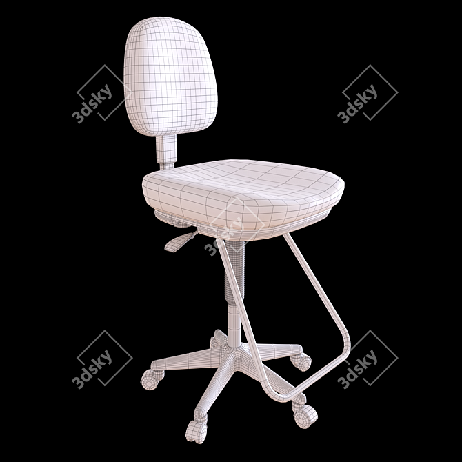 Ergonomic Drafting Chair: Comfort & Style 3D model image 2