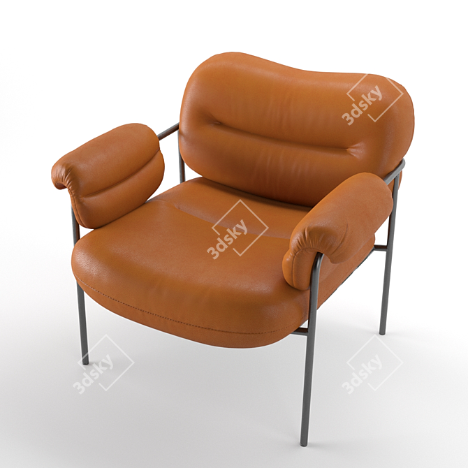 Modern Scandinavian Armchair with Stylish Design 3D model image 1