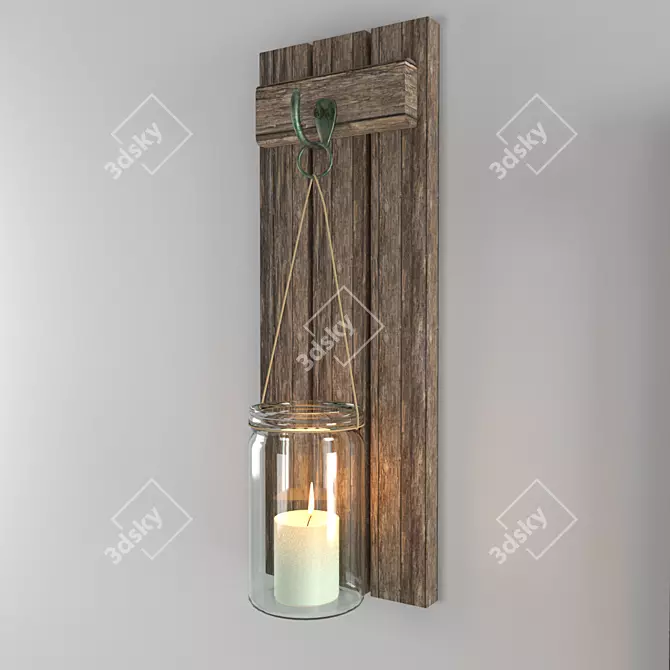 Elegant Wall Candle Holder 3D model image 1