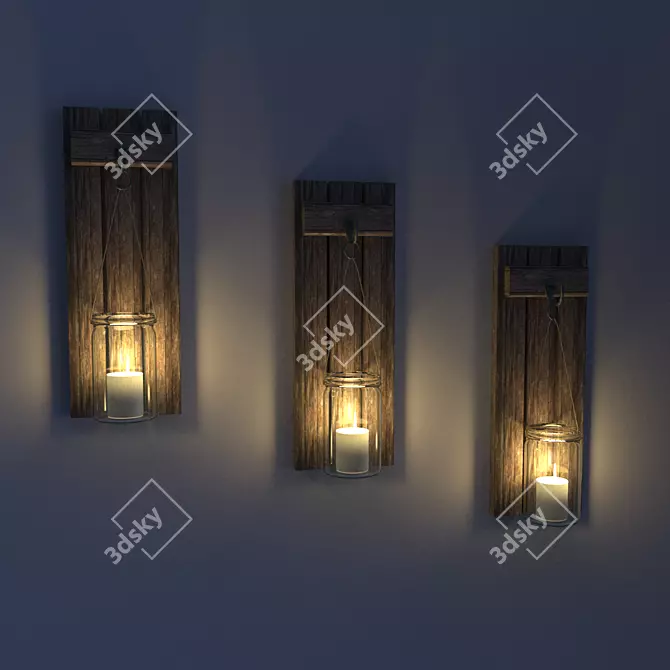 Elegant Wall Candle Holder 3D model image 2