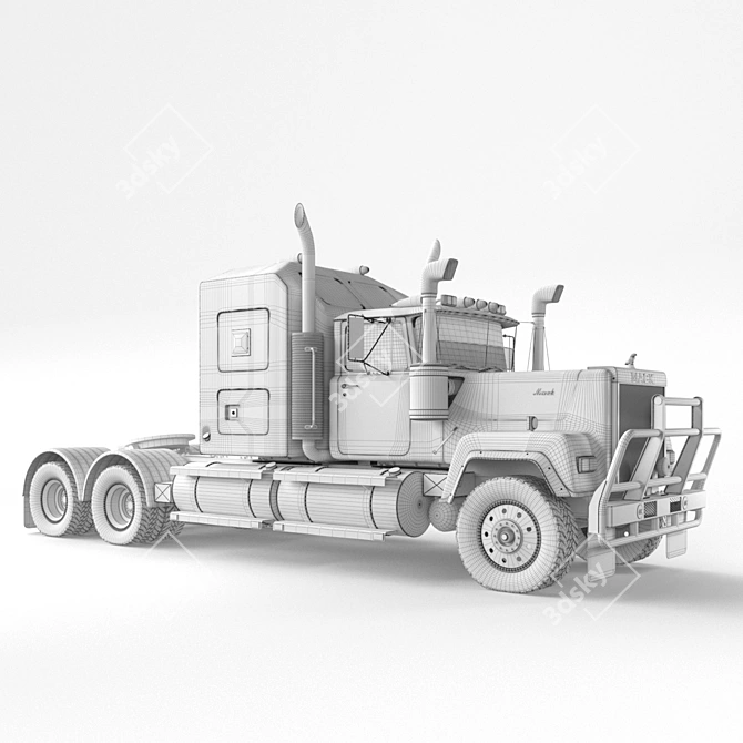 Vintage Mack RW Superliner 1985 3D model image 3