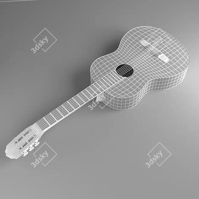 3D Max Acoustic Guitar Model 3D model image 3