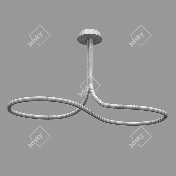 Mantra LINE Chandelier 6602 OM - White Acrylic/Steel, 1170x460x640mm 3D model image 2