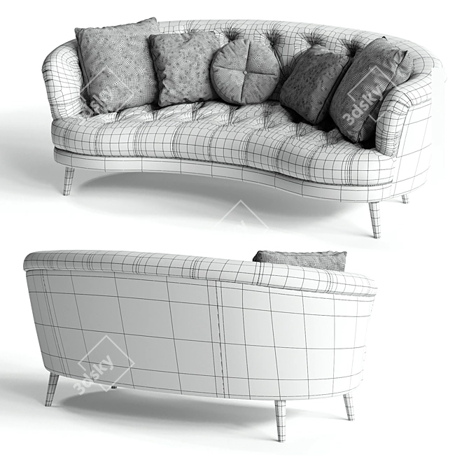 Elegant Jean Midi and Maxi Sofas 3D model image 3