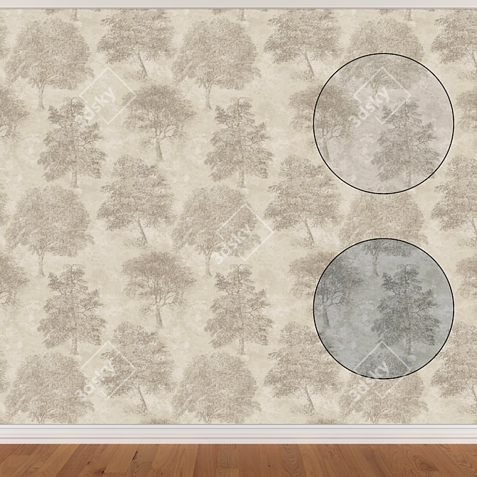 Seamless Wallpaper Set: Seth 360 (3 Colors) 3D model image 1