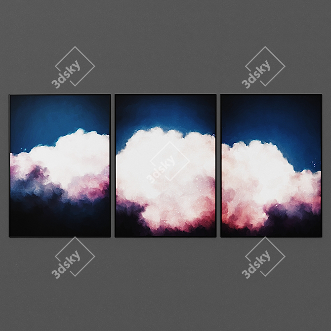 Modern 3-Piece Picture Set 3D model image 1