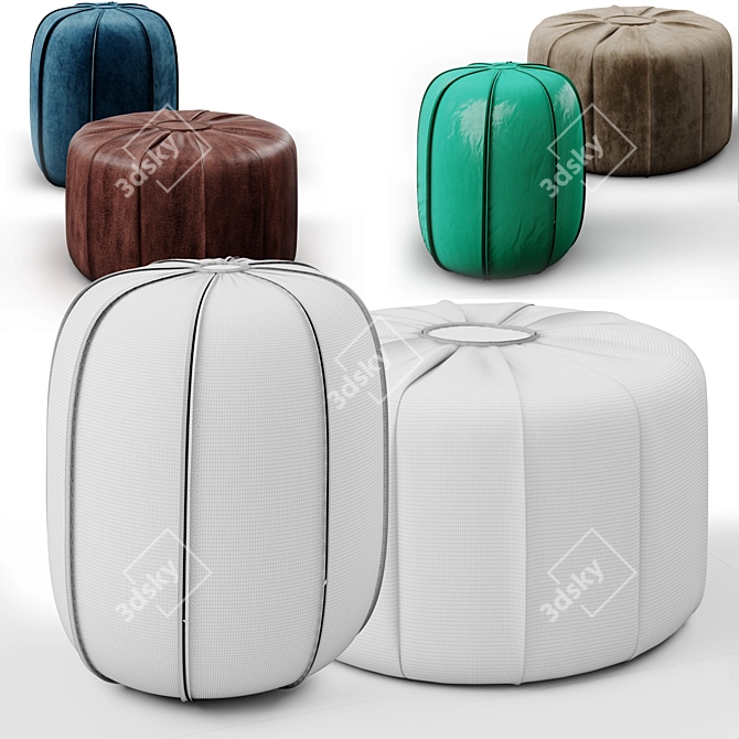 Exquisite Marrakech Poufs: Luxury, Style, Comfort 3D model image 3