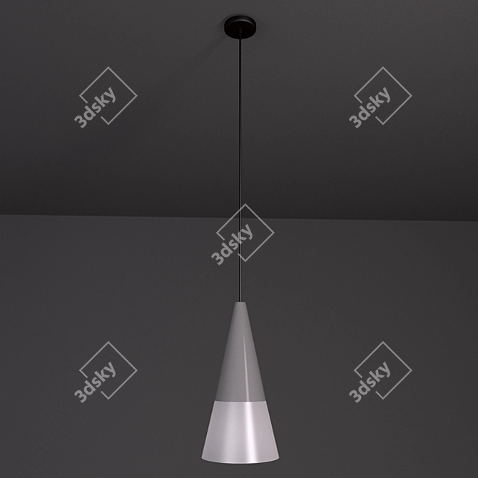 Satin White Glass Pendant 3D model image 1