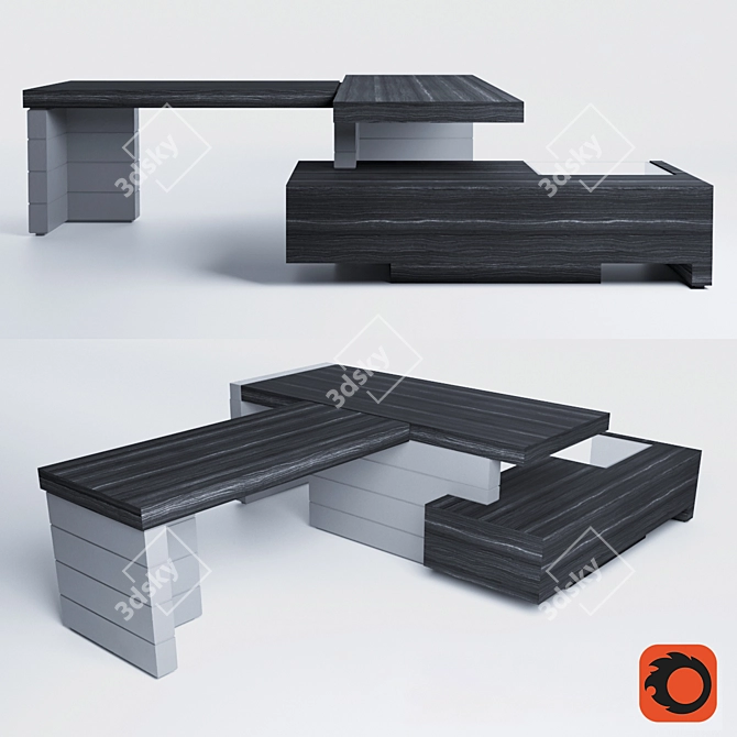 Modern Office Table: Stylish Design, High Quality 3D model image 1