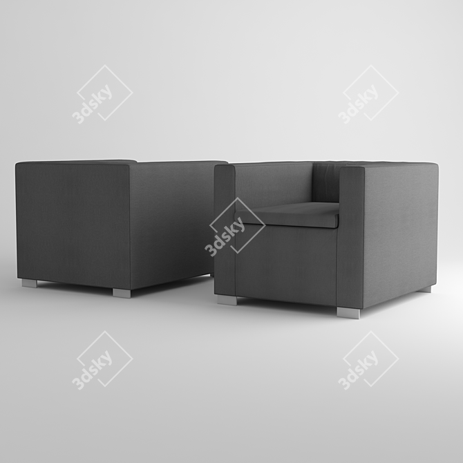 Portable Comfort: Minotti Suitcase Chair 3D model image 2