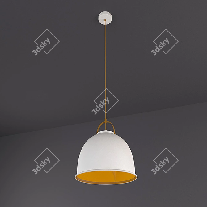 Elegant Gold Pendant Light 3D model image 1