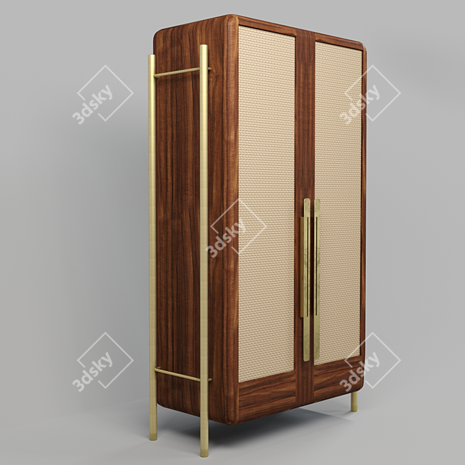 Custom Design Wooden Cabinet 3D model image 1