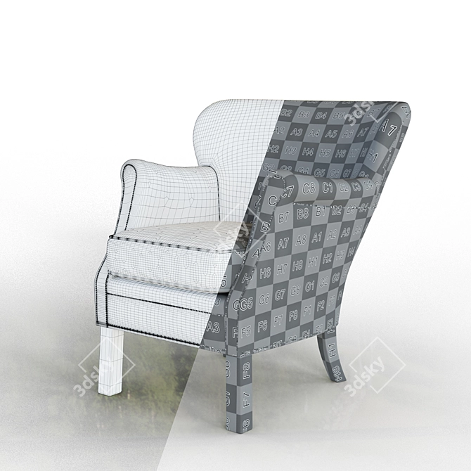 Luxurious Golden Chair: Elegant Design & Premium Quality 3D model image 3