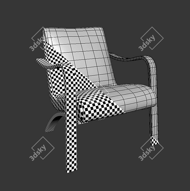 Elegant Thonet Bentwood Lounge Chairs 3D model image 3