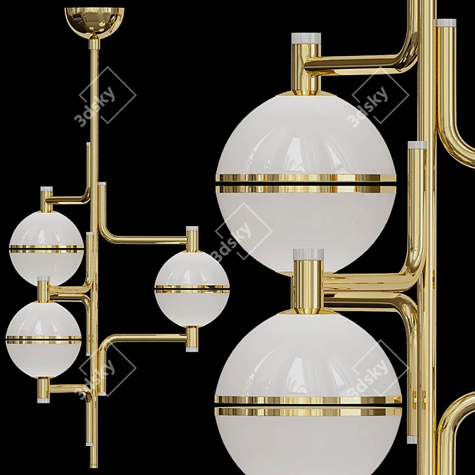 Sleek Pendant Light 3D model image 1