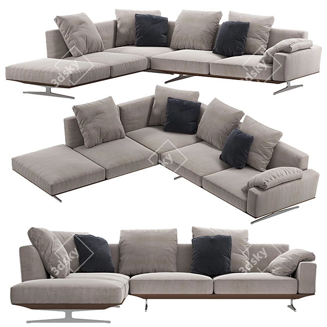 Dreamy Comfort: Flexform Soft Sofa 3D model image 1