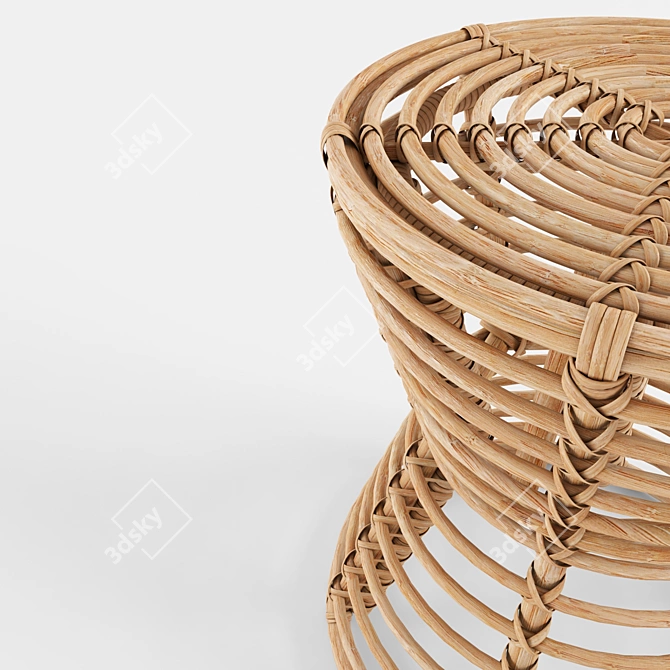 Boho Chic Luna Rattan Side Table 3D model image 3