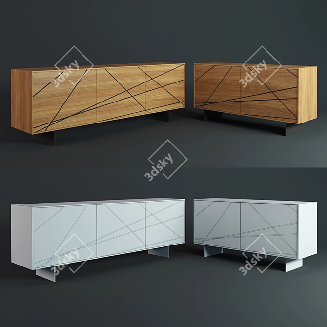 Elegant Maya Sideboard: 2 or 3-Door Luxury 3D model image 3