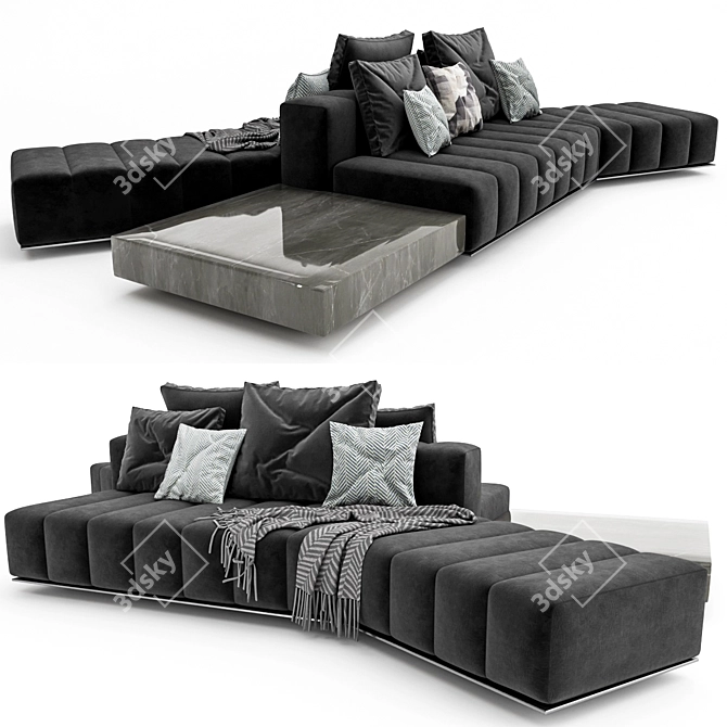 Modern Minotti Freeman Lounge Set 3D model image 2